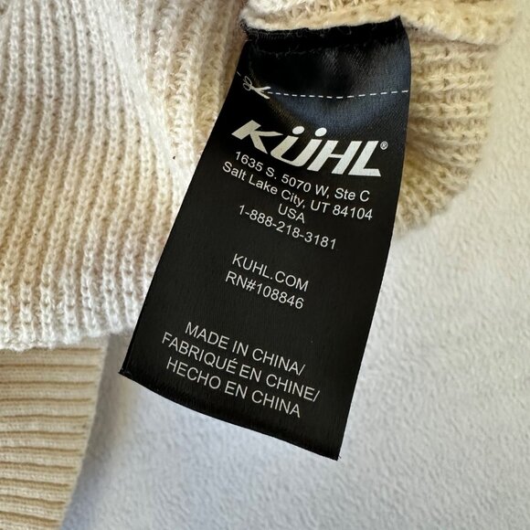 Kuhl Womens Norda Merino Wool Organic Cotton Waffle Knit Waffle Quarter Zip XL - Picture 10 of 14